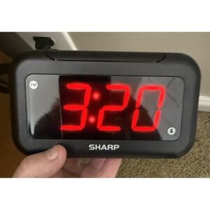 Sharp Model SPC-066 Electric Digital Alarm Clock Black TESTED & WORKING